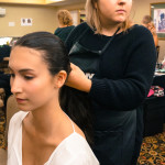 A model for the Debrichhio by Antwon Bryd show getting her hair done!