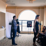 Julian de la Garza showing his piece to the judges!